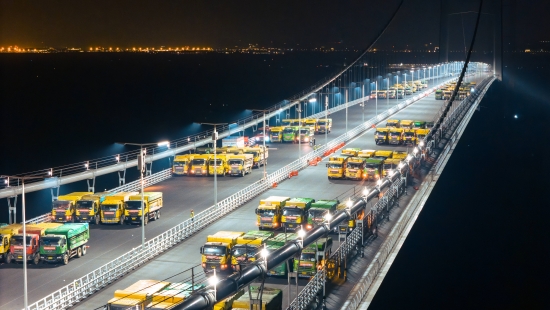 4月17日晚,深中通道伶仃洋大桥完成动静载试验。受访者供图